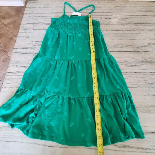 NWT - Gap Kids Girls Palm Print Green Smocked Midi Dress Size L (10) - Picture 5 of 9