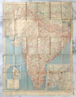 First Edit 1950 Road Map Of India. Large Linen backed 35in x 46in (12995)