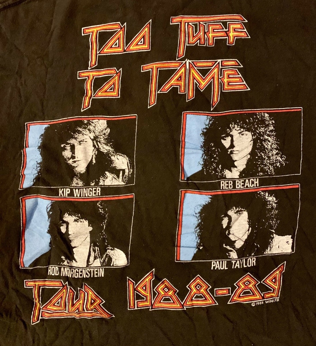 XL Vintage Concert T-Shirt (not cd) Winger Too Tuff To Tame Tour