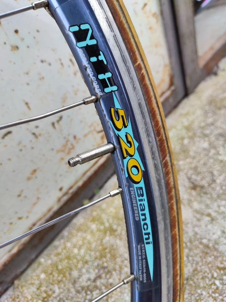 RUEDA CUBIERTA TRASERA 32 NTH 520 BIANCHI 32 AGUJEROS BUJE SHIMANO 105 RUOTA CORSA Foto 4 de 4