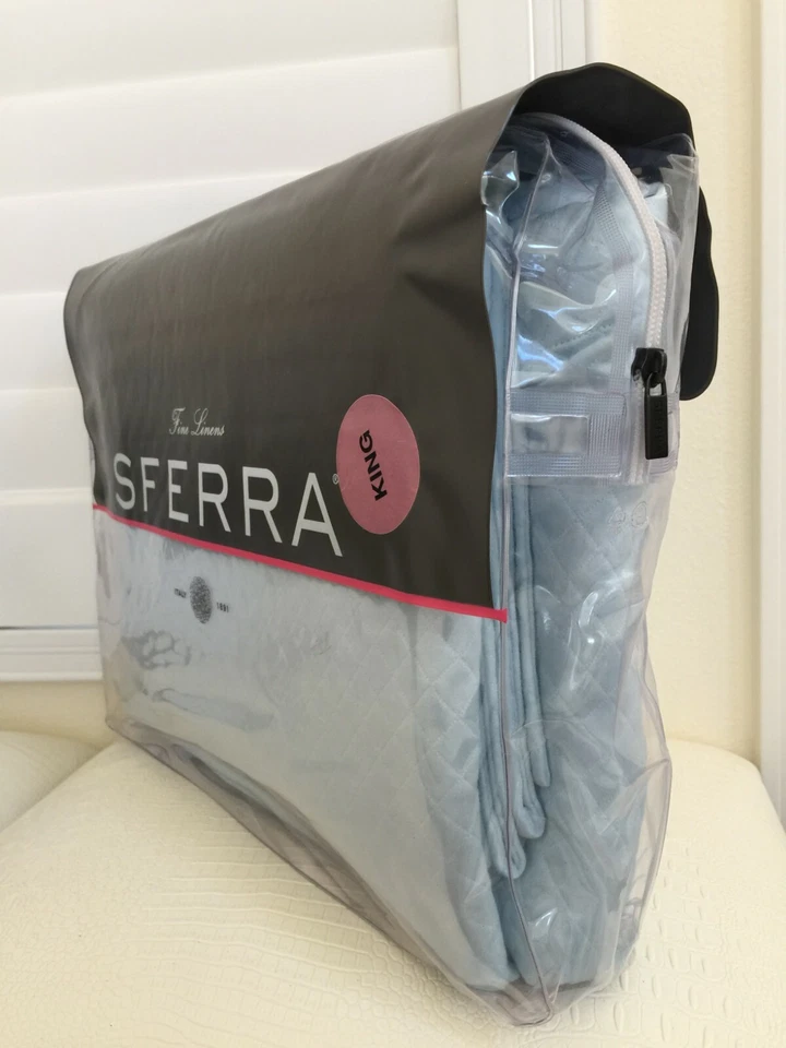 SFERRA KING одеяло чехол KING наволочки 3шт комплект сделано в Италии BARI лазурный синий - Изображение 2 из 4