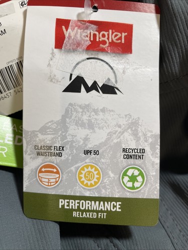 Wrangler NWT Men's Performance Relaxed Fit Gray Shorts Classic Flex Waistband 48 - Picture 13 of 14