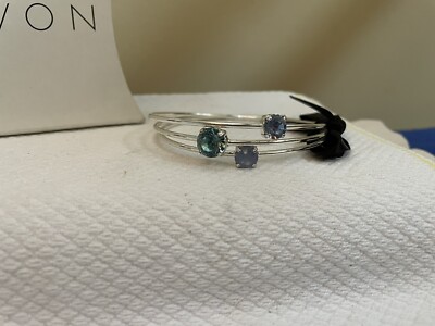 Avon 2011 Zuri Stacks Bracelet Set - Blue - Large