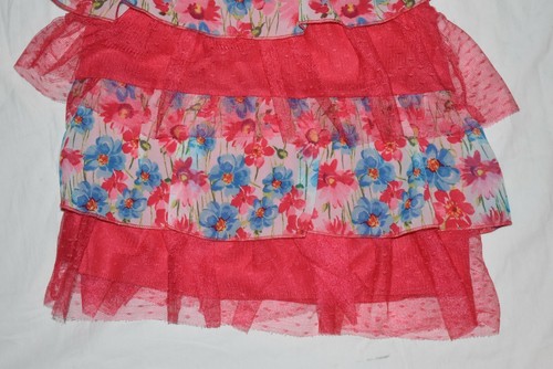 LILT Sears GIRLS 5 Coral ruffles & flowers dress New! - Picture 3 of 7
