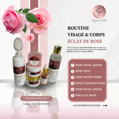 Bio Gesichtspflege Routine mit Rose, 6 Produkte
