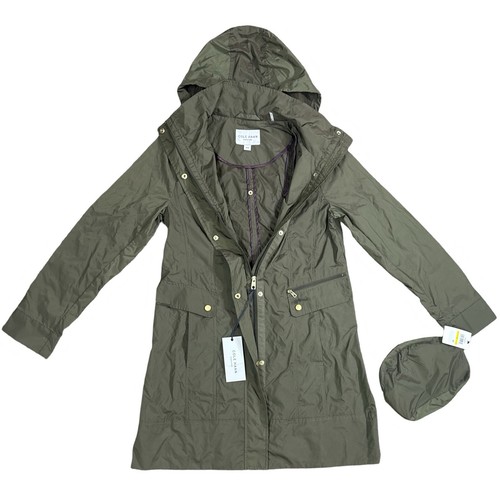 Giacca antipioggia donna Cole Haan confezionabile con cappuccio e fiocco - taglia media - verde oliva - Foto 5 di 7