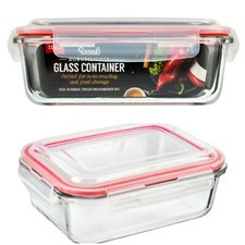 Glass Clip Lock Containers with Lid Food Storage Reusable Cook Various Sizes