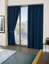 Thermal Thick Blackout Curtains 2 Panels Pencil Pleat Curtains Cali