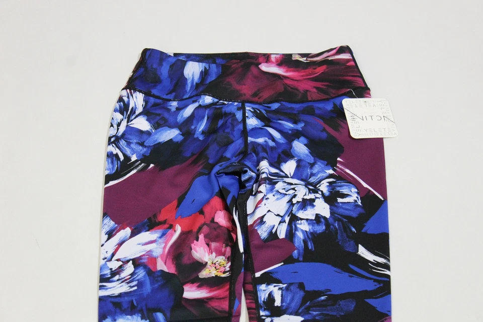 Leggings Yelete para mujer tiro alto longitud completa trazos florales JL3 multicolor grandes Foto 2 de 4