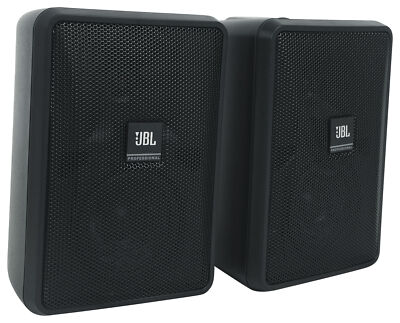 2 JBL Control 23-1 3'' Indoor/Outdoor 70v Commercial Wall Mount Speakers in Black