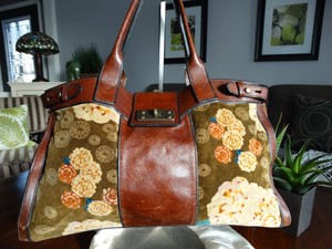 fossil leather weekender bag