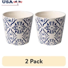 Ceramic Round Planter W/ Drainage Hole Indoor Outdoor Plants Flowers Hold Pot