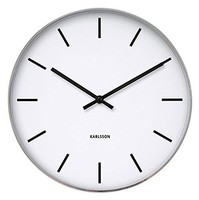 Present Time Karlsson Wall Clock Station Classic Steel Polished 37.5cm Diameter Present Time Karlsson Wall Clock Station Classic Steel Polished 37.5cm Diameter