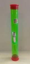 8" RED CAPLUGS TRAVEL PORTABLE ACRYLIC STRAIGHT THUMB CARB WATERPIPE LIGHT GREEN