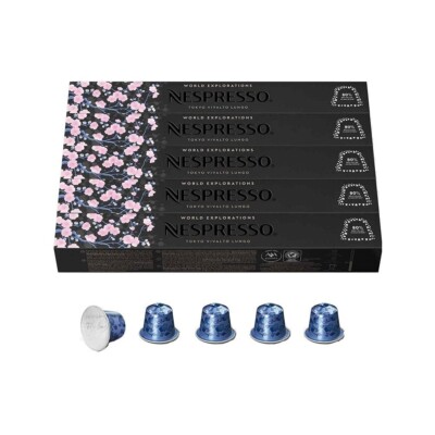 Nespresso Coffee 50 Pods Capsules Tokyo Vivalto Lungo Original Line (5 Sleeves)