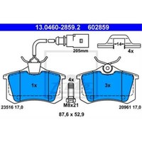 ATE BremsbeläGe 13.0460-2859.2 BremsklöTze FüR Ford Galaxy WGR