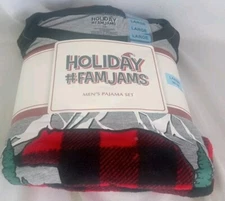 Holiday FamJams Men's L 36/38 Long Sleeve & Pant Pajama Set Bearly Awake    (31)