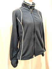 Ariat Woman's Sz: L Blue/Teal  White Trim Lightweight Fleece Double Zip Jacket