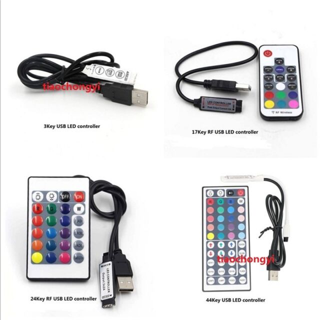 3key 17 24 44 Key USB Remote Controller For 5V 5050 RGB LED Strip Light TV Back