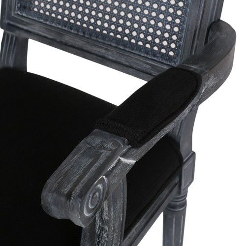 Joretta French Country Fabric Upholstered Wood and Cane 5 Piece Circular Dining - Picture 62 of 62