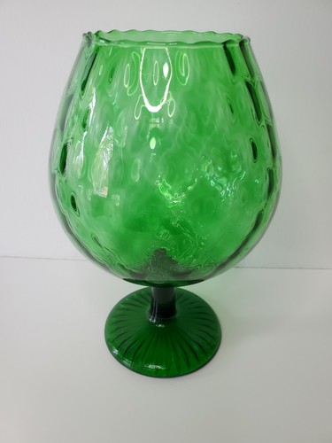 Emerald Green Diamond Optic Brandy Snifter 9" - Candy Dish -Vase | eBay