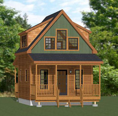 16x20 Tiny House 574 sq ft PDF Floor Plan Model 