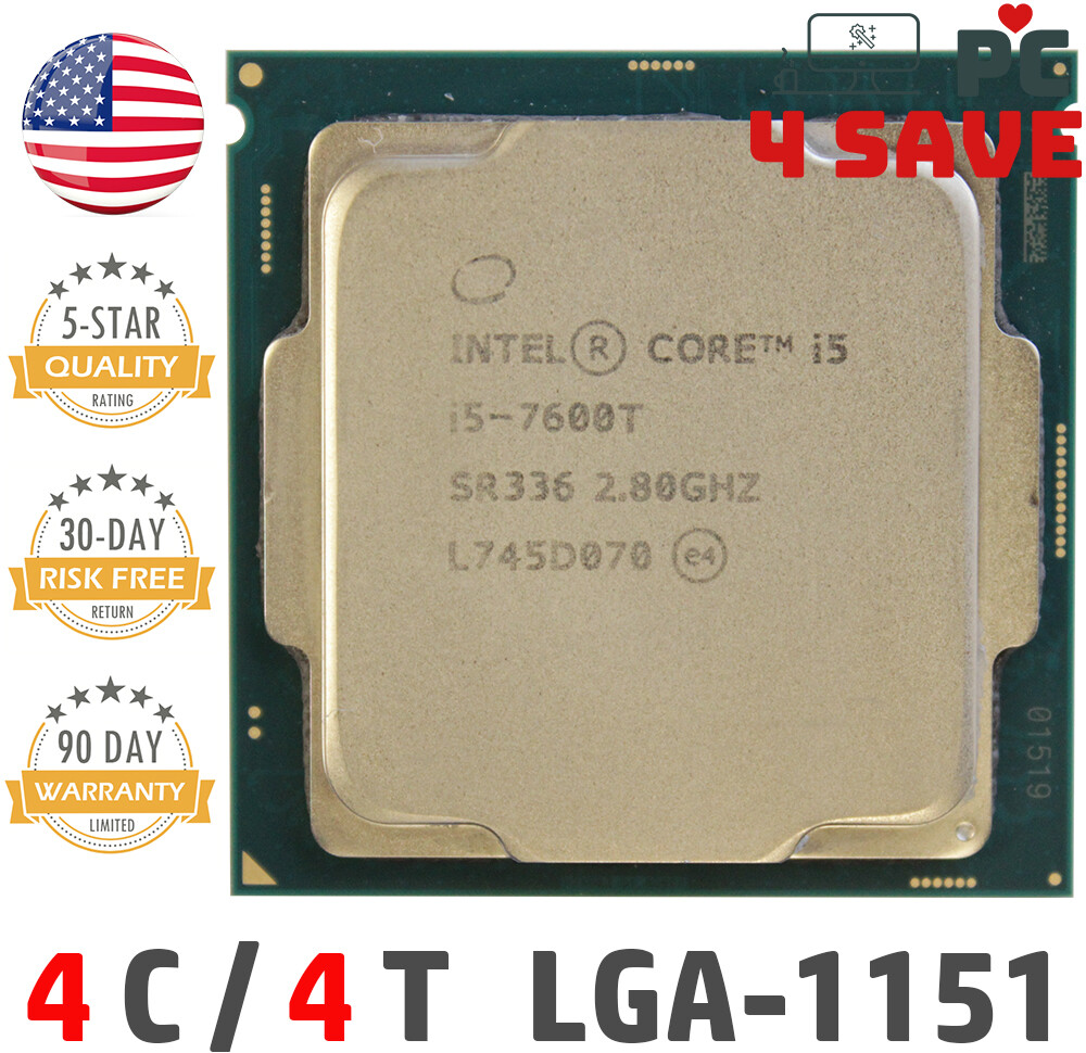 7th Gen Intel Core i5-7600T CPU 2.8 GHz (Turbo 3.7 GHz) 4-Core 6M