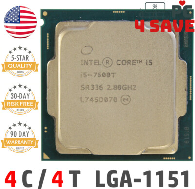 7th Gen Intel Core i5-7600T CPU 2.8 GHz (Turbo 3.7 GHz) 4-Core 6M LGA-1151 SR336