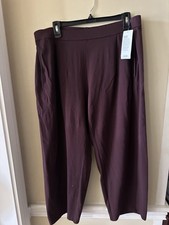 NWT Eileen Fisher Cassis Organic Cotton Cropped Lantern Pants Large