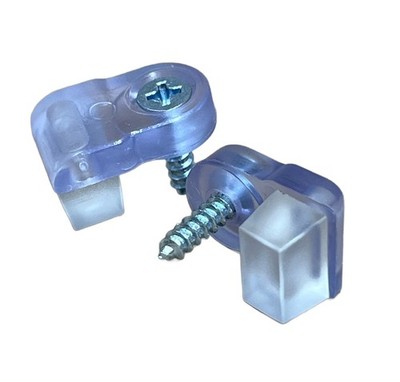 Glass Retainer Clips /  Clear  Glass with All 5/16'' Offset, Clear 