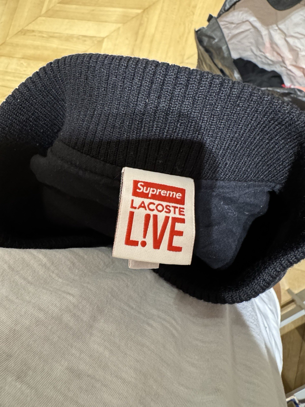 Supreme x Lacoste L!VE Varsity Jacket – Black image 3