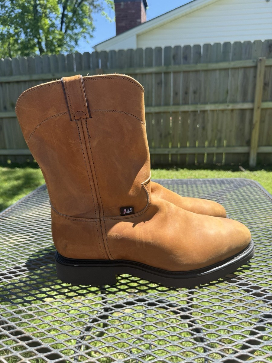 New Justin Steel Toe Work Boots/Sz 11.5EE/Hazel Brown