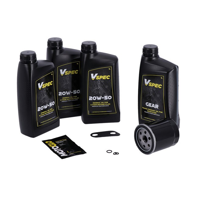 MCS Big Oil' Service Kit Mineral Black Filter 04-20 XL Sportster