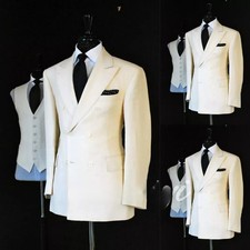 Wedding Men Suits Peak Lapel Double Breasted Formal Business Tuxedos 2 Piece
