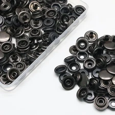 120 Pieces 15Mm Stainless Steel Fastener Snap, Heavy Duty Snap Button Press Stud
