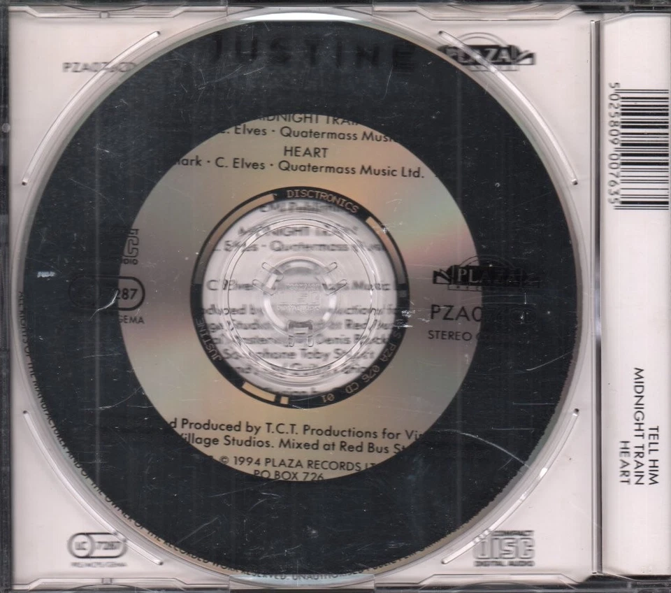 Justine Tell Him CD UK Plaza 1994 Single PZA076CD - Bild 2 von 2