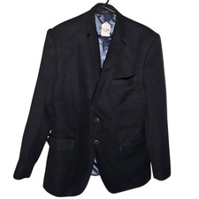 Sophisticated Black Saks Fifth Ave Loro Piana Men's Suit Jacket