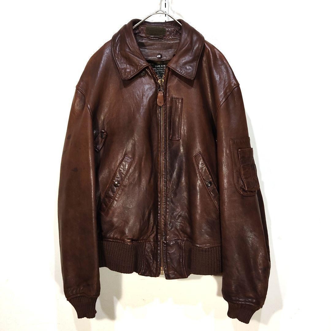 AVIREX B-15 Leather Flight Jacket Brown XL Lamb Leather AVIREX B-15 Leather Flight Jacket Brown XL Lamb Leather