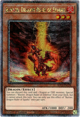 Burner, Dragon Ruler of Sparks - RA03-EN256 Quarter Century Secret Rare 1st E