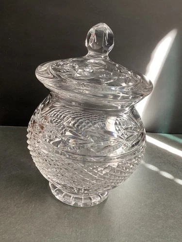 VINTAGE Waterford Cut Crystal Glandore Ginger Jar W/Lid 9.5"H Ireland