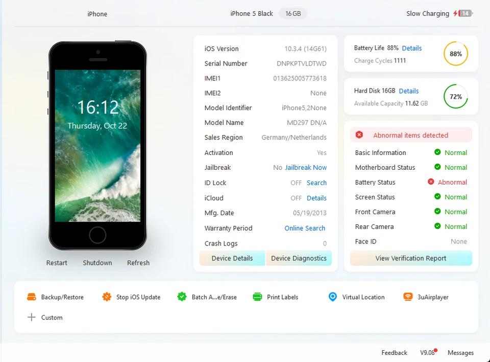 📱 Apple iPhone 5 Bloqué Icloud HS Pour Pièces/Réparation, photo 3 sur 5