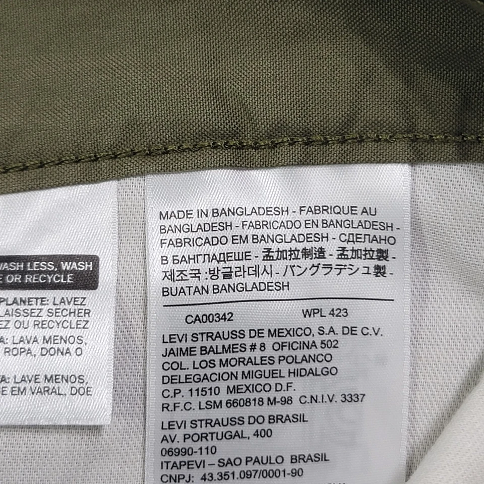 Pantalones Cortos Levis Para Hombres 34 Verde Calce Recto Chino Frente Plano 9" Informales Senderismo Nuevos con Etiquetas Foto 4 de 4
