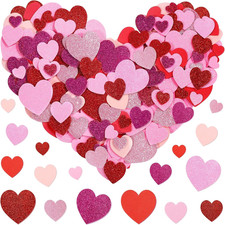 600 Pieces Valentine Foam Heart Stickers Pink Red Self-Adhesive Heart Shaped Sti