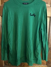 Banana Republic Green  LOVELY  Embroidered Extra Fine Merino Wool Sweater SZ XXL