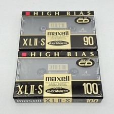 2 MAXELL XL II-S 90 100 Blank Cassette Tapes Type II NEW NOS Black Magnetite