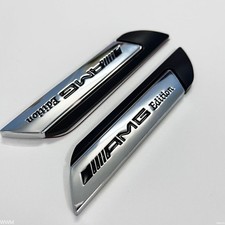 2Pc Auto AMG EDITION Fenr Emblem Abzeichen Aufkleber For Merces Benz Schwarz~ 2Pc Auto AMG EDITION Fenr Emblem Abzeichen Aufkleber For Merces Benz Schwarz~