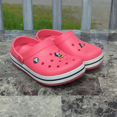 Crocs Crocband Red White & Black Classic Unisex Slip On Clogs Youth Size 3J