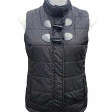 Liz Claiborne black puffer vest pockets size small