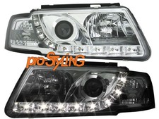 Fari VW Passat 3B Reale LED Luce Diurna Xenon Look Cromato 97-00