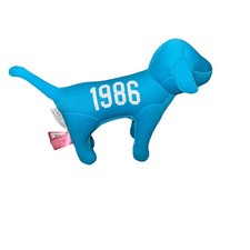 Victoria  s Secret PINK 1986 Plush Dog Blue Turquoise 7in Stuffed Animal Rare